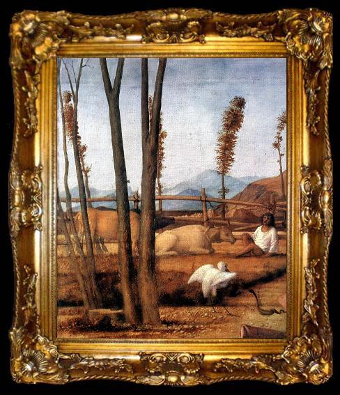 framed  BELLINI, Giovanni Madonna of the Meadow (detail) ixtn, ta009-2